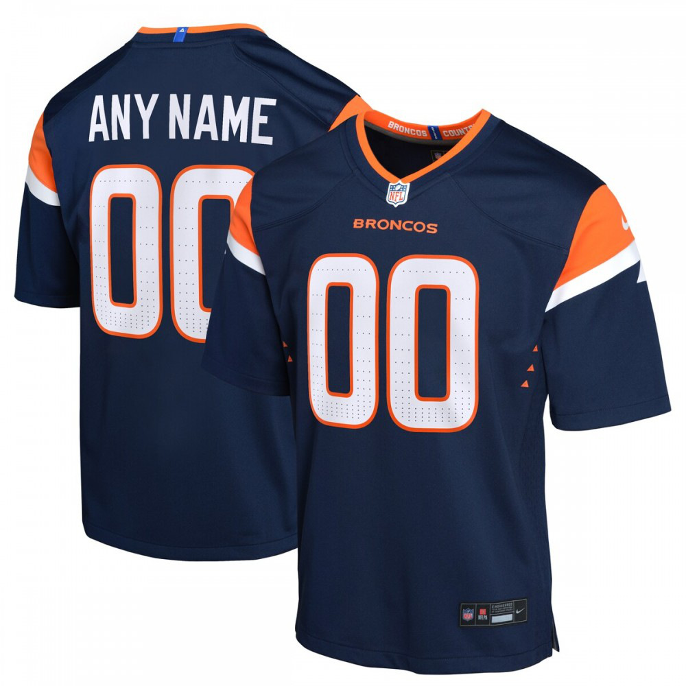 Denver Broncos Nike Youth Alternate Custom Game Jersey - Navy-Profan Arena